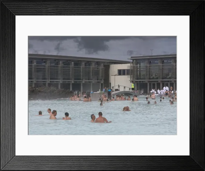 Framed Print : People bathing in hot spring, Blue Lagoon, Iceland, Polar Regions Framed Print : People bathing in hot spring, Blue Lagoon, Iceland, Polar Regions