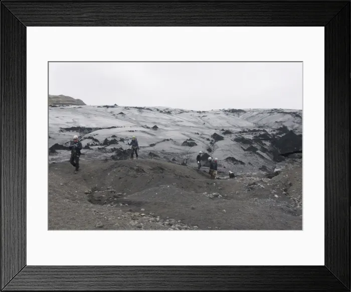 Framed Print : Trekkers walking above the Solheimajokull glacier, Iceland, Polar Regions Framed Print : Trekkers walking above the Solheimajokull glacier, Iceland, Polar Regions