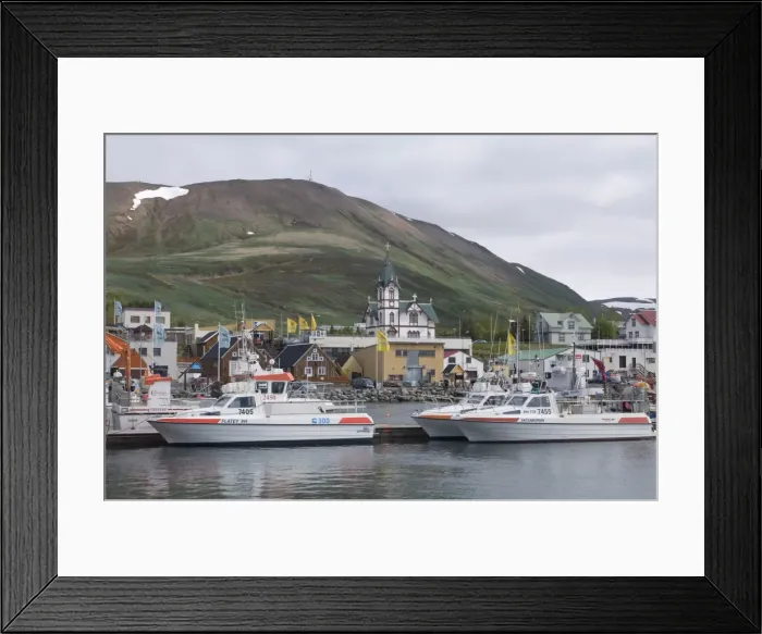 Framed Print : The habour of Husavik, Iceland, Polar Regions Framed Print : The habour of Husavik, Iceland, Polar Regions
