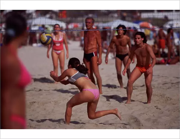 Beach Volleyball, Copacabana beach, Rio de Janeiro, Brazil, South America