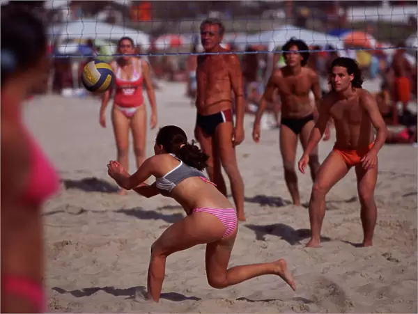 Beach Volleyball, Copacabana beach, Rio de Janeiro, Brazil, South America
