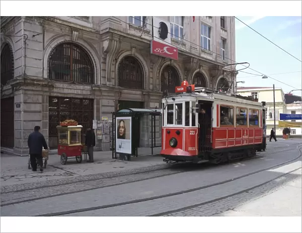 Taksim Tunnel Tram at Tunnel Square, Istanbul, Turkey, Europe