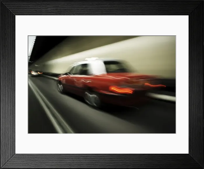 Framed Print : Taxi, Nathan Road, Hong Kong, China, Asia