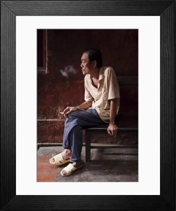 Framed Print : Temple worker smoking, Ho Chi Minh City (Saigon), Vietnam, Indochina, Southeast Asia Framed Print : Temple worker smoking, Ho Chi Minh City (Saigon), Vietnam, Indochina, Southeast Asia