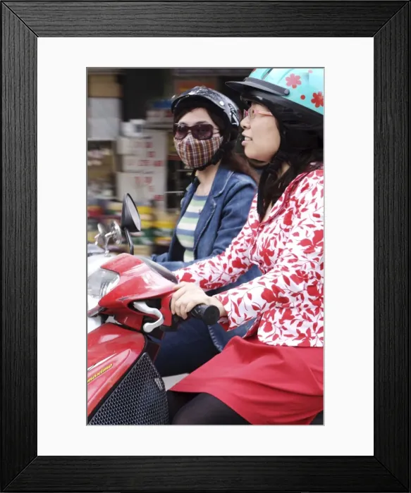 Framed Print : Girls on scooters, Hanoi, Vietnam, Indochina, Southeast Asia, Asia Framed Print : Girls on scooters, Hanoi, Vietnam, Indochina, Southeast Asia, Asia