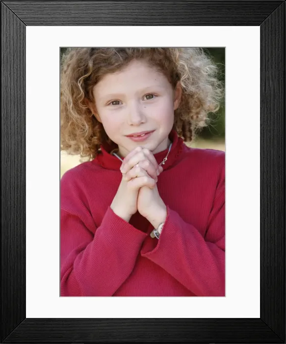 Framed Print : Praying child, France, Europe Framed Print : Praying child, France, Europe