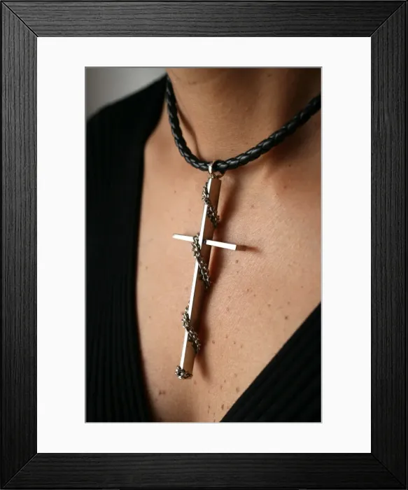 Framed Print : Woman wearing a cross, Paris, France, Europe Framed Print : Woman wearing a cross, Paris, France, Europe