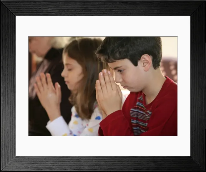 Framed Print : Family prayer, Paris, France, Europe Framed Print : Family prayer, Paris, France, Europe