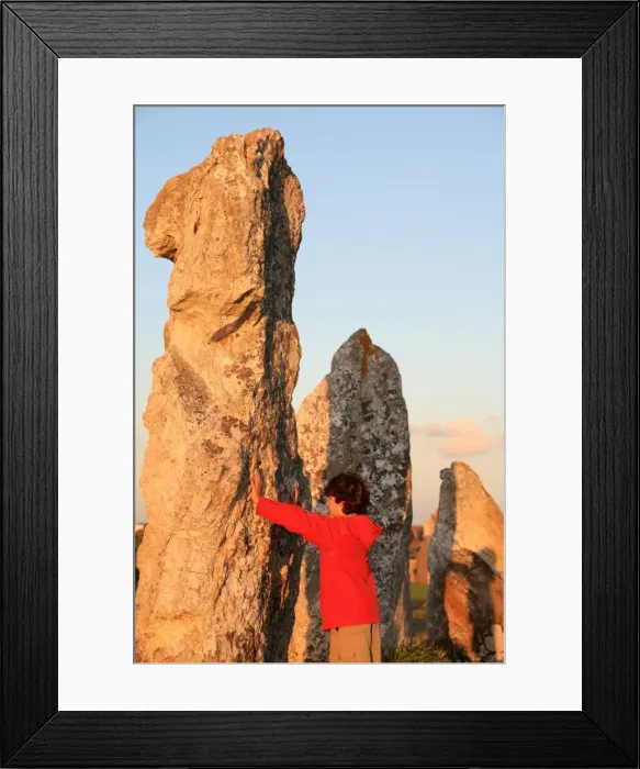 Framed Print : Boy with menhir, Camaret-sur-Mer, Finistere, Brittany, France, Europe Framed Print : Boy with menhir, Camaret-sur-Mer, Finistere, Brittany, France, Europe