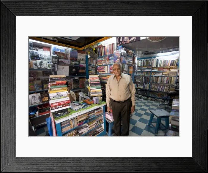 Framed Print : Mr. G. M. Singhvi, Owner of Books Corner, an excellent small bookshop in Jaipur Framed Print : Mr. G. M. Singhvi, Owner of Books Corner, an excellent small bookshop in Jaipur