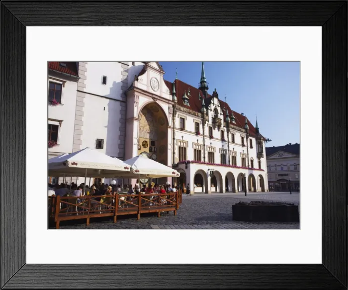 Framed Print : Outdoor cafe in front of Town Hall in Upper Square (Horni Namesti), Olomouc Framed Print : Outdoor cafe in front of Town Hall in Upper Square (Horni Namesti), Olomouc