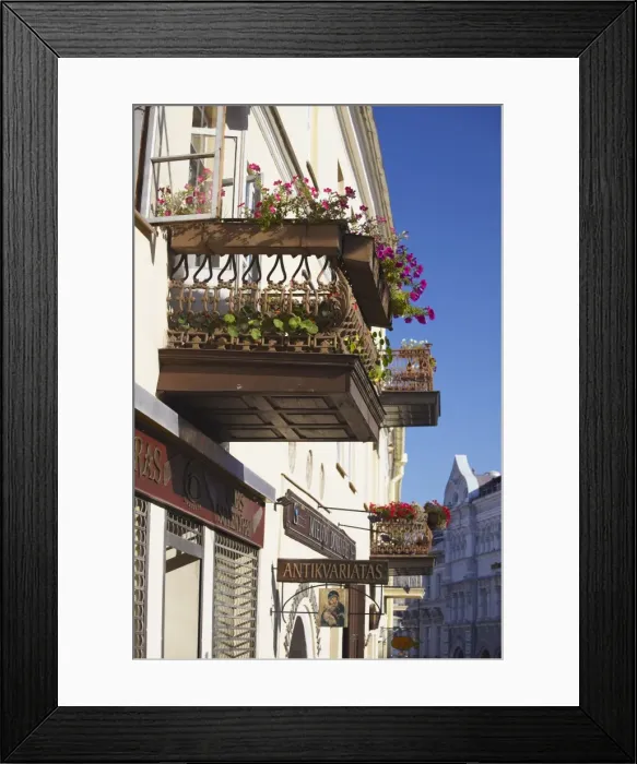 Framed Print : Colourful balconies on Ausros Vartu Gatve, Vilnius, Lithuania, Baltic States, Europe Framed Print : Colourful balconies on Ausros Vartu Gatve, Vilnius, Lithuania, Baltic States, Europe