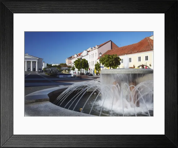 Framed Print : Fountain in Town Hall Square, Vilnius, Lithuania, Baltic States, Europe Framed Print : Fountain in Town Hall Square, Vilnius, Lithuania, Baltic States, Europe