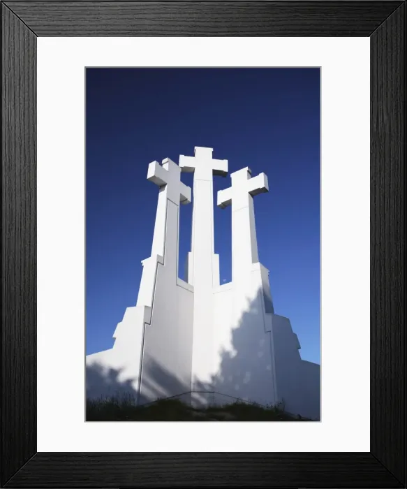 Framed Print : Three Crosses commemorating Three Crucified Monks, Vilnius, Lithuania, Baltic States