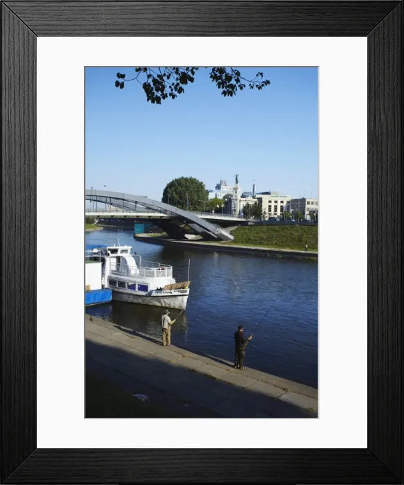 Framed Print : Men fishing in Neris River, Vilnius, Lithuania, Baltic States, Europe Framed Print : Men fishing in Neris River, Vilnius, Lithuania, Baltic States, Europe