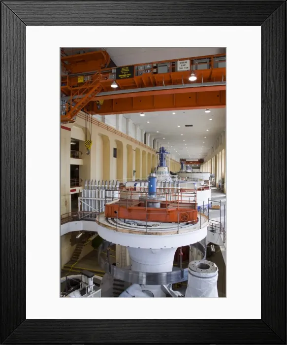 Framed Print : Turbines at the Bonneville Dam and Locks in the Columbia River Gorge, Greater Portland Region Framed Print : Turbines at the Bonneville Dam and Locks in the Columbia River Gorge, Greater Portland Region
