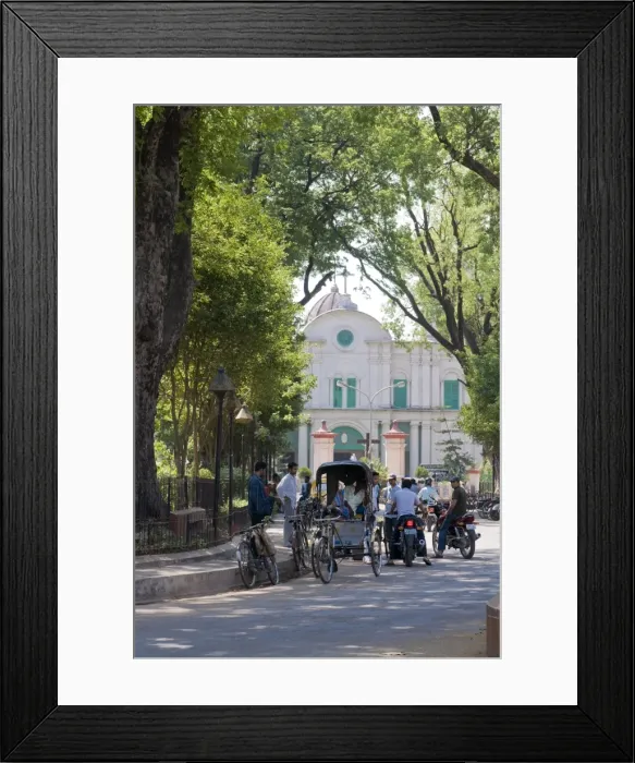 Framed Print : Rickshaws in front of the Cathedral of Notre Dame, Kolkata, West Bengal, India, Asia Framed Print : Rickshaws in front of the Cathedral of Notre Dame, Kolkata, West Bengal, India, Asia