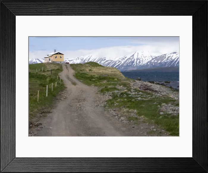 Framed Print : Path leading to house, Eyjafjordur, Iceland, Polar Regions Framed Print : Path leading to house, Eyjafjordur, Iceland, Polar Regions