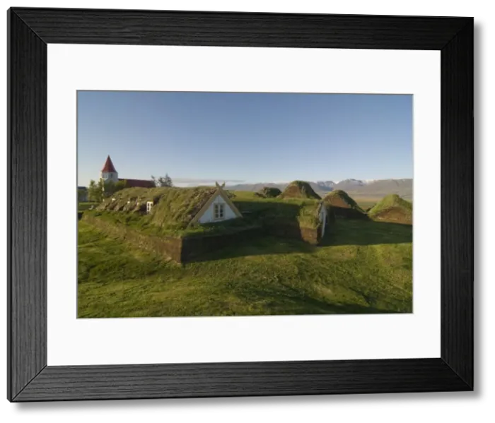 Framed Print : Turf farm, Glaumbaer, Iceland, Polar Regions