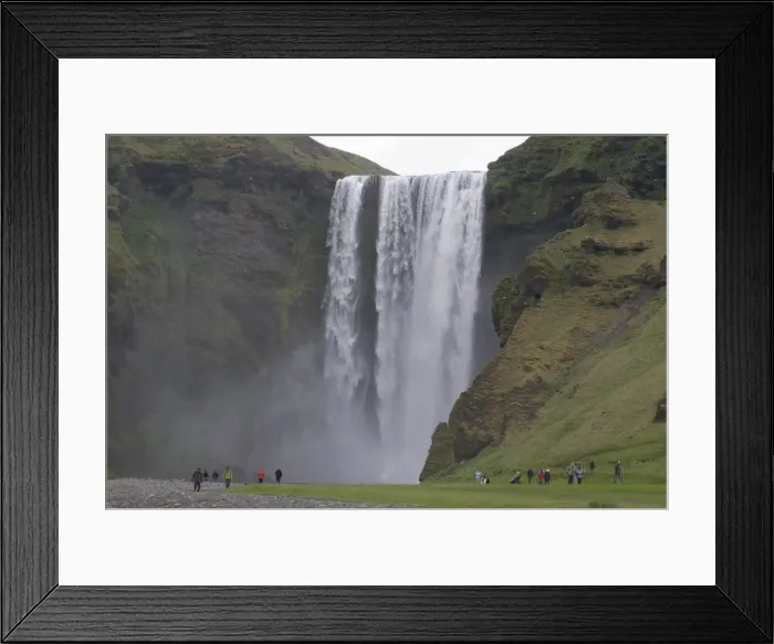 Framed Print : People admiring the big waterfall of Skogarfoss, Iceland, Polar Regions Framed Print : People admiring the big waterfall of Skogarfoss, Iceland, Polar Regions