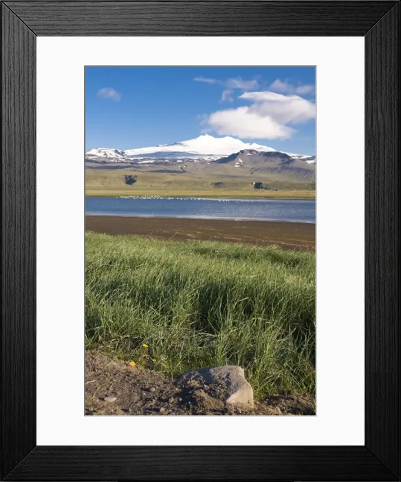 Framed Print : Mountain landscape covered with ice, Snaefellsjokull National Park, Iceland Framed Print : Mountain landscape covered with ice, Snaefellsjokull National Park, Iceland