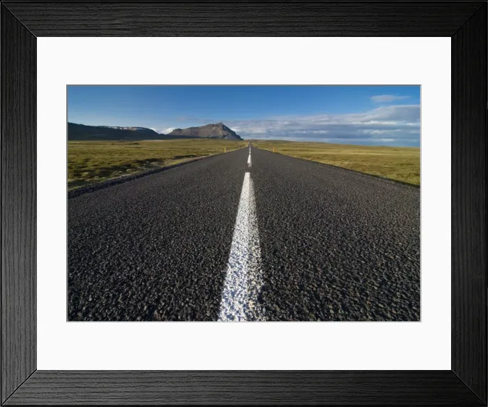 Framed Print : Long country road, Snaefellsjokull, Iceland, Polar Regions Framed Print : Long country road, Snaefellsjokull, Iceland, Polar Regions
