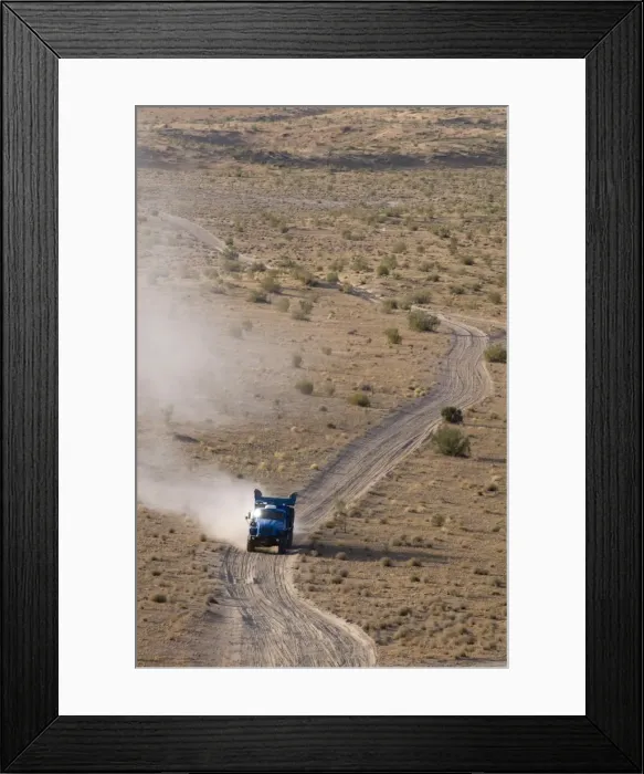 Framed Print : Off-road driving over dusty country road, Karakol desert, Turkmenistan Framed Print : Off-road driving over dusty country road, Karakol desert, Turkmenistan