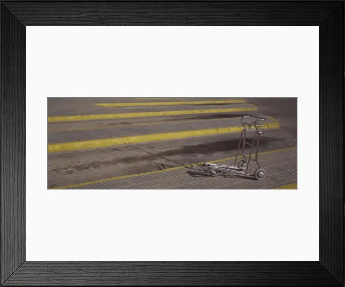 Framed Print : Baggage trolley, Ibiza Airport, Spain, Europe Framed Print : Baggage trolley, Ibiza Airport, Spain, Europe