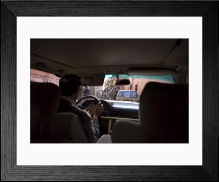 Framed Print : Taxi interior, Marrakech, Morocco, North Africa, Africa
