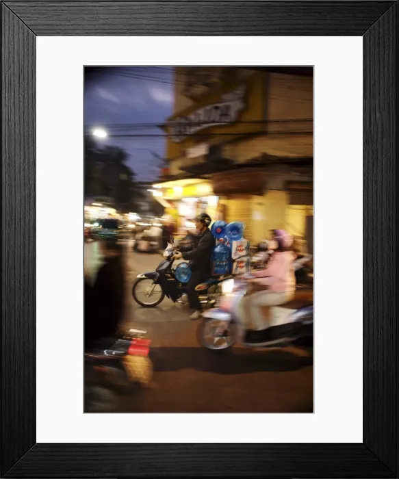 Framed Print : Motor cyclist carrying water bottles in traffic, Vietnam, Indochina, Southeast Asia, Asia Framed Print : Motor cyclist carrying water bottles in traffic, Vietnam, Indochina, Southeast Asia, Asia