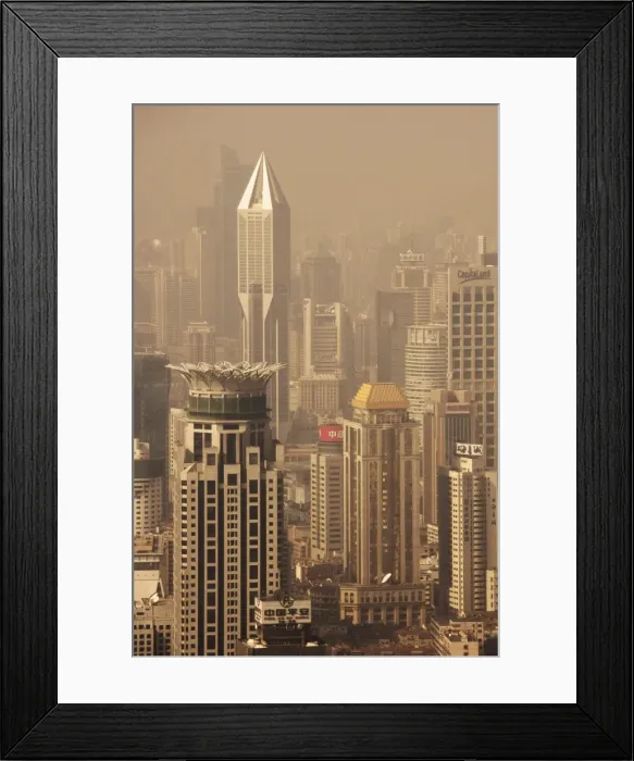 Framed Print : Smog, Shanghai, China, Asia Framed Print : Smog, Shanghai, China, Asia