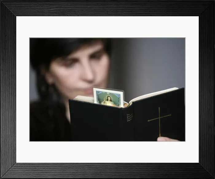 Framed Print : Woman reading the Bible Framed Print : Woman reading the Bible