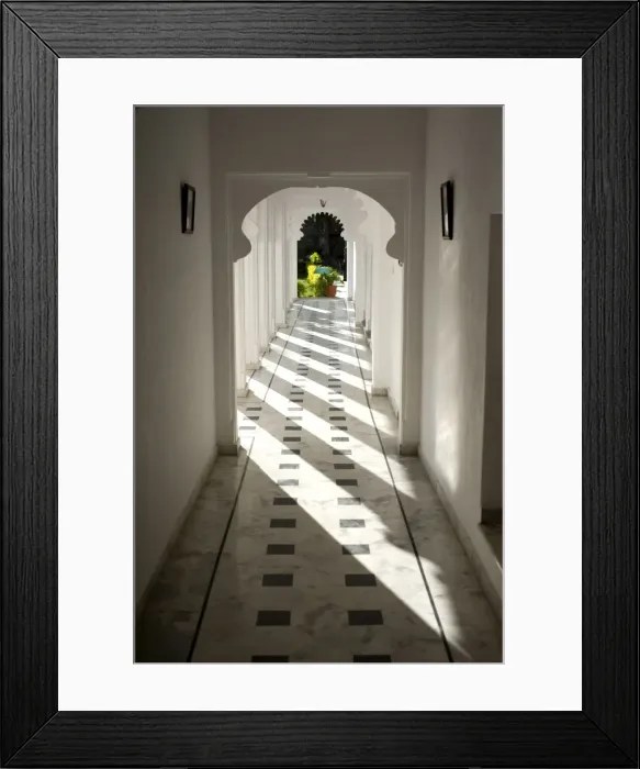 Framed Print : Sunlight on Moghul style passageway, Udaipur, Rajasthan, India, Asia Framed Print : Sunlight on Moghul style passageway, Udaipur, Rajasthan, India, Asia