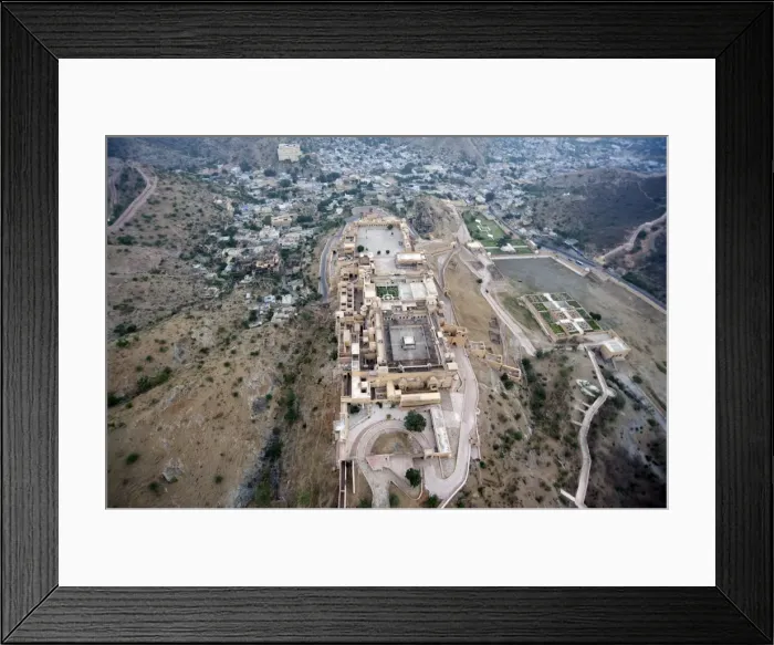 Framed Print : Amber Palace and village of Amber in the Aravali Hills, Rajasthan, India, Asia Framed Print : Amber Palace and village of Amber in the Aravali Hills, Rajasthan, India, Asia