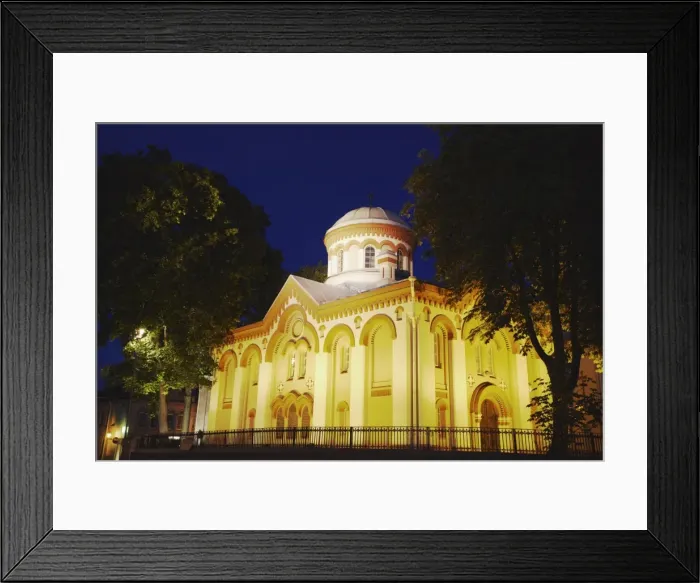 Framed Print : Illuminated church on Pilies Gatve, Vilnius, Lithuania, Baltic States, Europe Framed Print : Illuminated church on Pilies Gatve, Vilnius, Lithuania, Baltic States, Europe