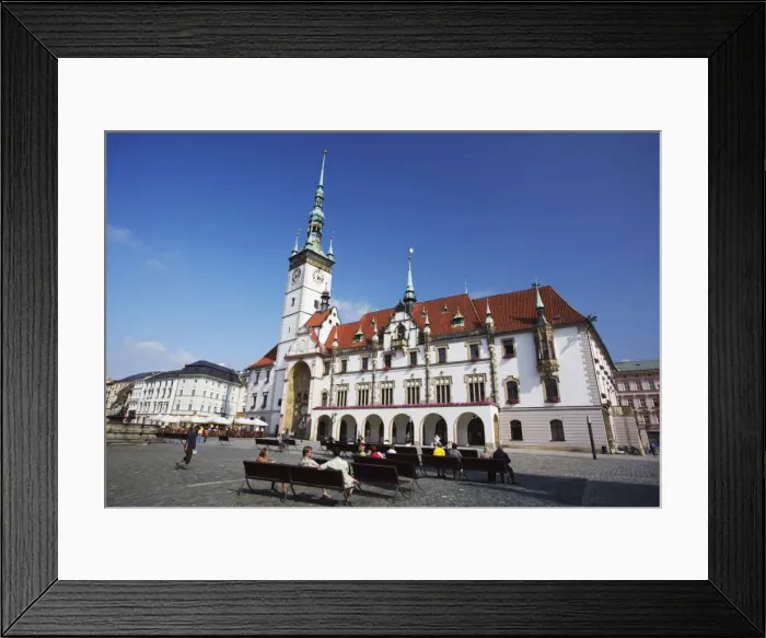 Framed Print : People relaxing in front of Town Hall in Upper Square (Horni Namesti), Olomouc Framed Print : People relaxing in front of Town Hall in Upper Square (Horni Namesti), Olomouc