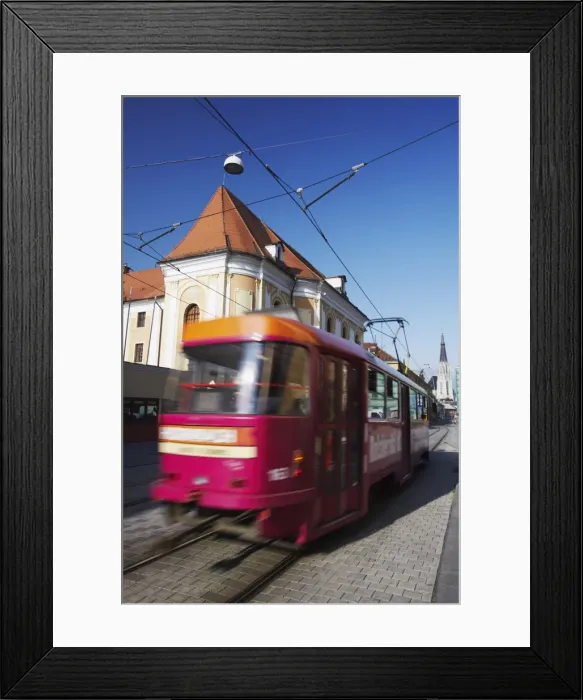 Framed Print : Tram passing through Republic Square (Namesti Republiky), Olomouc, Moravia Framed Print : Tram passing through Republic Square (Namesti Republiky), Olomouc, Moravia