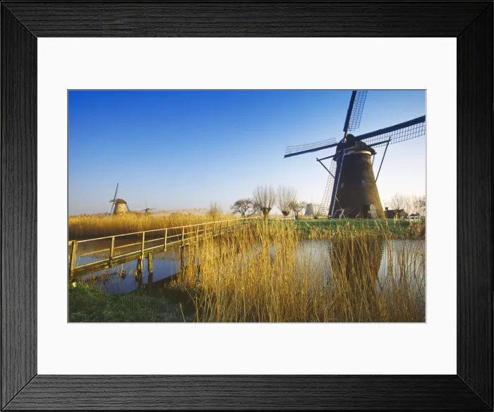 Framed Print : Canal and windmills at Kinderdijk, UNESCO World Heritage Site, Holland, Europe Framed Print : Canal and windmills at Kinderdijk, UNESCO World Heritage Site, Holland, Europe