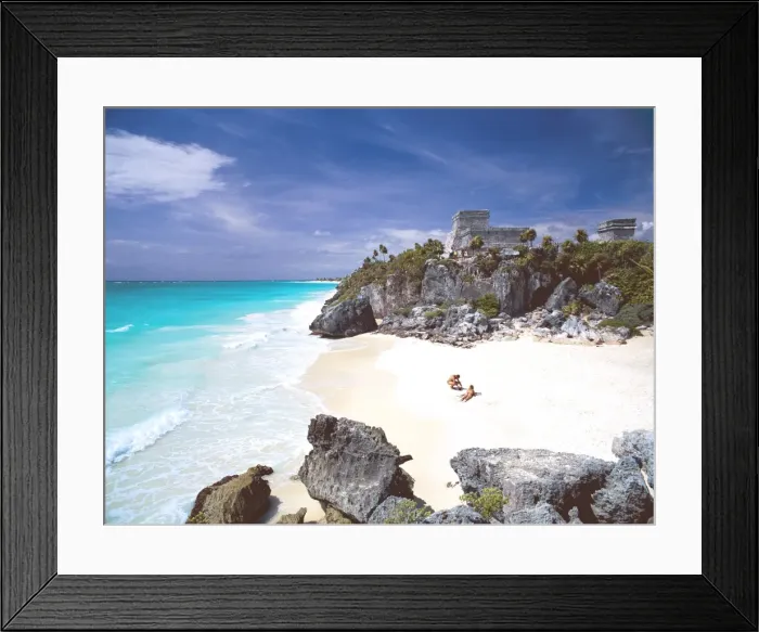 Framed Print : Mayan ruins overlooking the Caribbean Sea and beach at Tulum, Quintana Roo State Framed Print : Mayan ruins overlooking the Caribbean Sea and beach at Tulum, Quintana Roo State