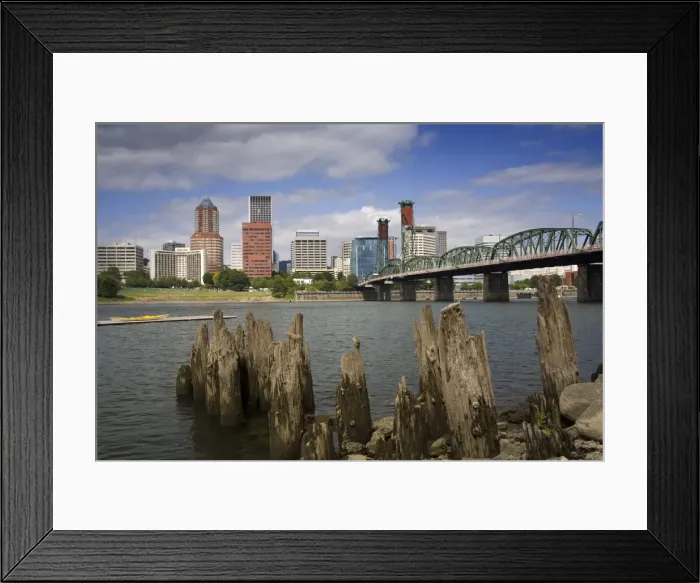Framed Print : Hawthorne Bridge over the Willamette River, Portland, Oregon, United States of America