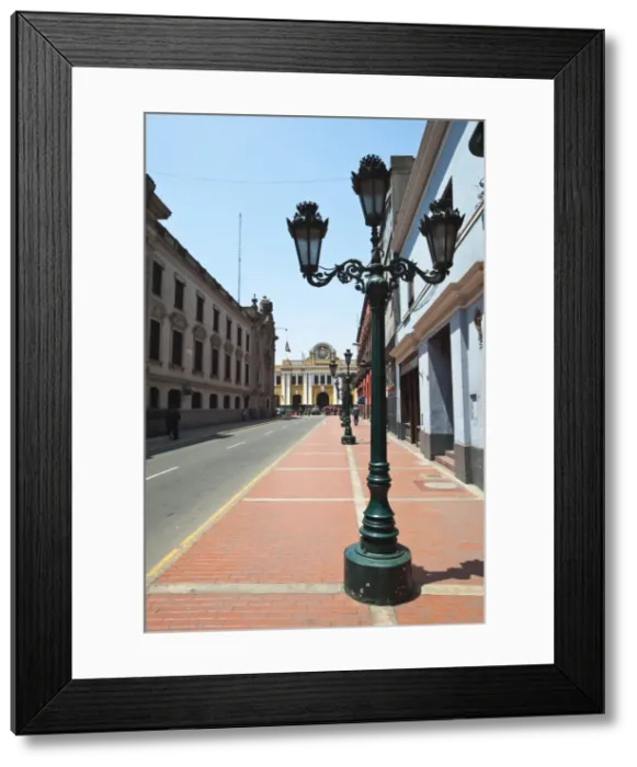 Framed Print : Street near the main train station, Lima, Peru, South America Framed Print : Street near the main train station, Lima, Peru, South America