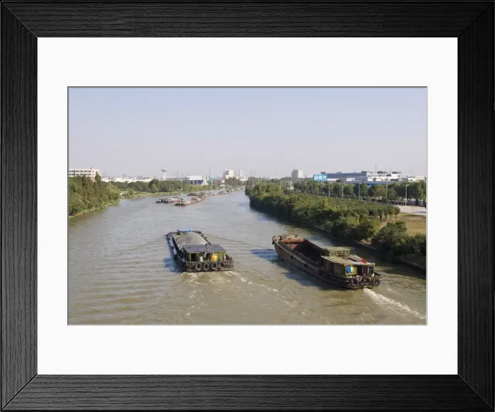 Framed Print : Barges on the Grand Canal, Suzhou, Jiangsu, China Framed Print : Barges on the Grand Canal, Suzhou, Jiangsu, China