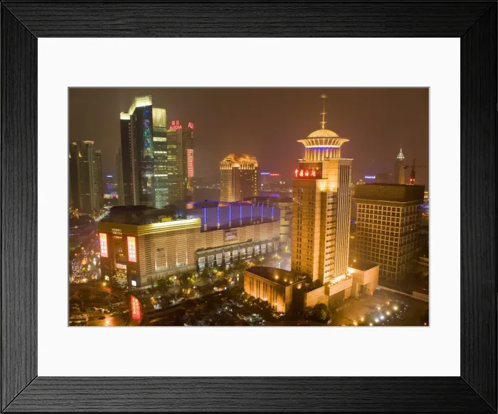 Framed Print : Skyline at night, Shanghai, China Framed Print : Skyline at night, Shanghai, China