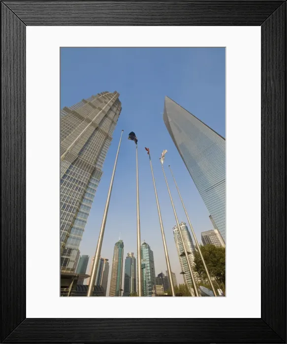 Framed Print : The Jin Mao Tower on the left, and the Shanghai World Financial Center on the right Framed Print : The Jin Mao Tower on the left, and the Shanghai World Financial Center on the right