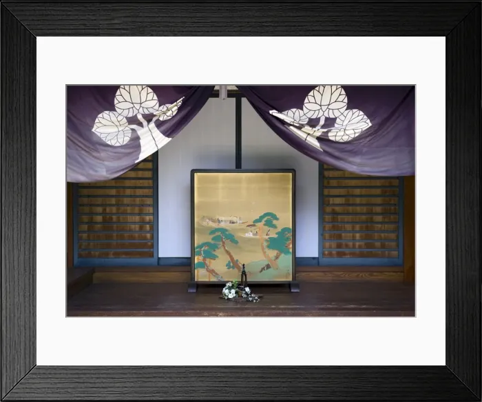 Framed Print : Free-standing divider screen called shikiris placed in the foyer of traditional Japanese residences Framed Print : Free-standing divider screen called shikiris placed in the foyer of traditional Japanese residences