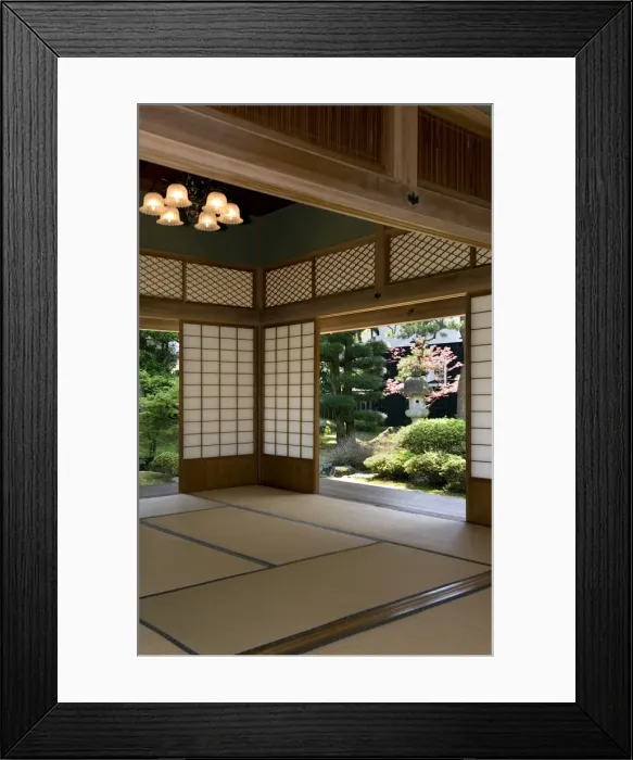 Framed Print : View of landscape garden at the Kyu Uchiyamake Samurai house in Echizen-Ono Framed Print : View of landscape garden at the Kyu Uchiyamake Samurai house in Echizen-Ono