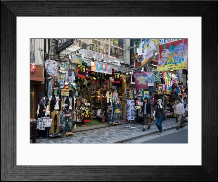 Framed Print : Colourful shop in Ame-mura, American Village, center of youth culture in Osaka Framed Print : Colourful shop in Ame-mura, American Village, center of youth culture in Osaka