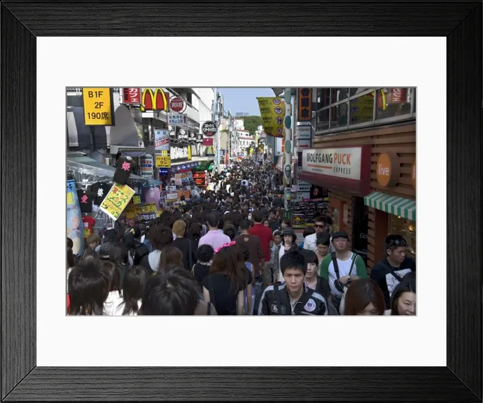 Framed Print : Takeshita-dori Street in Harajuku, where young people shop and hang out Framed Print : Takeshita-dori Street in Harajuku, where young people shop and hang out