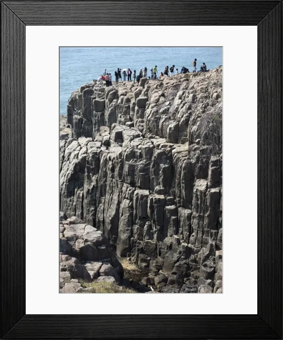 Framed Print : The rugged basaltic cliffs called Tojimbo in Sakai on the Sea of Japan coast Framed Print : The rugged basaltic cliffs called Tojimbo in Sakai on the Sea of Japan coast