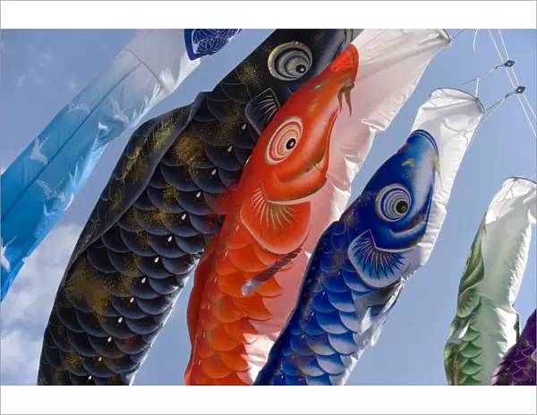 Koinobori, or carp streamers, seen throughout Japan around Childrens Day